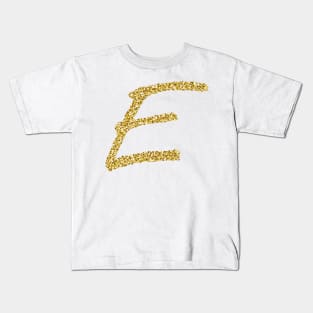 Sparkling E Letter Kids T-Shirt